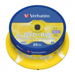 BOBINA 25 DVD+RW VERBATIM...